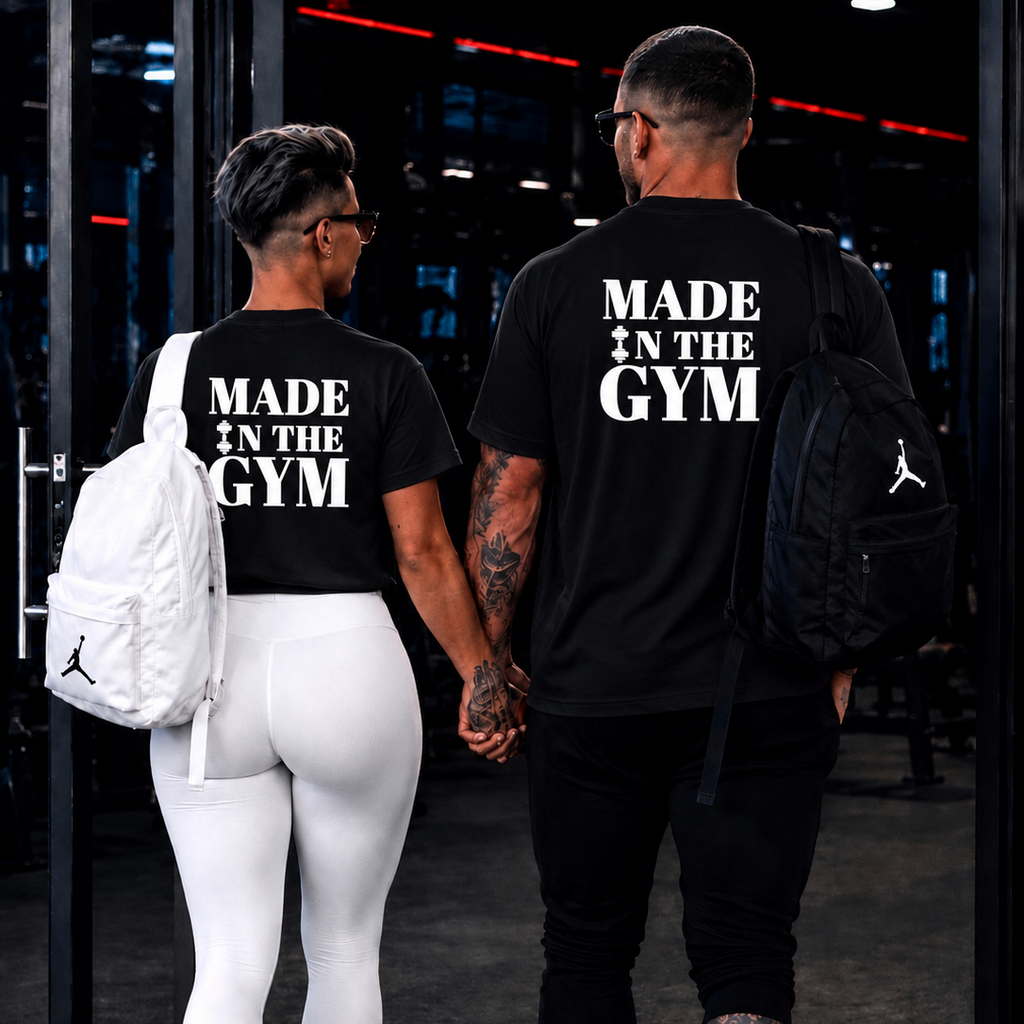 Tricouri GYM MATCH MADE Negre Oversized Cupluri