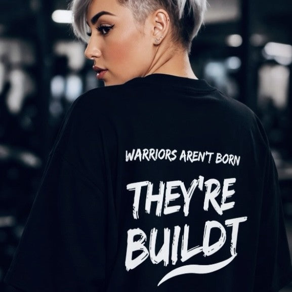 Tricou GYM BUILDT Negru Oversized Femei