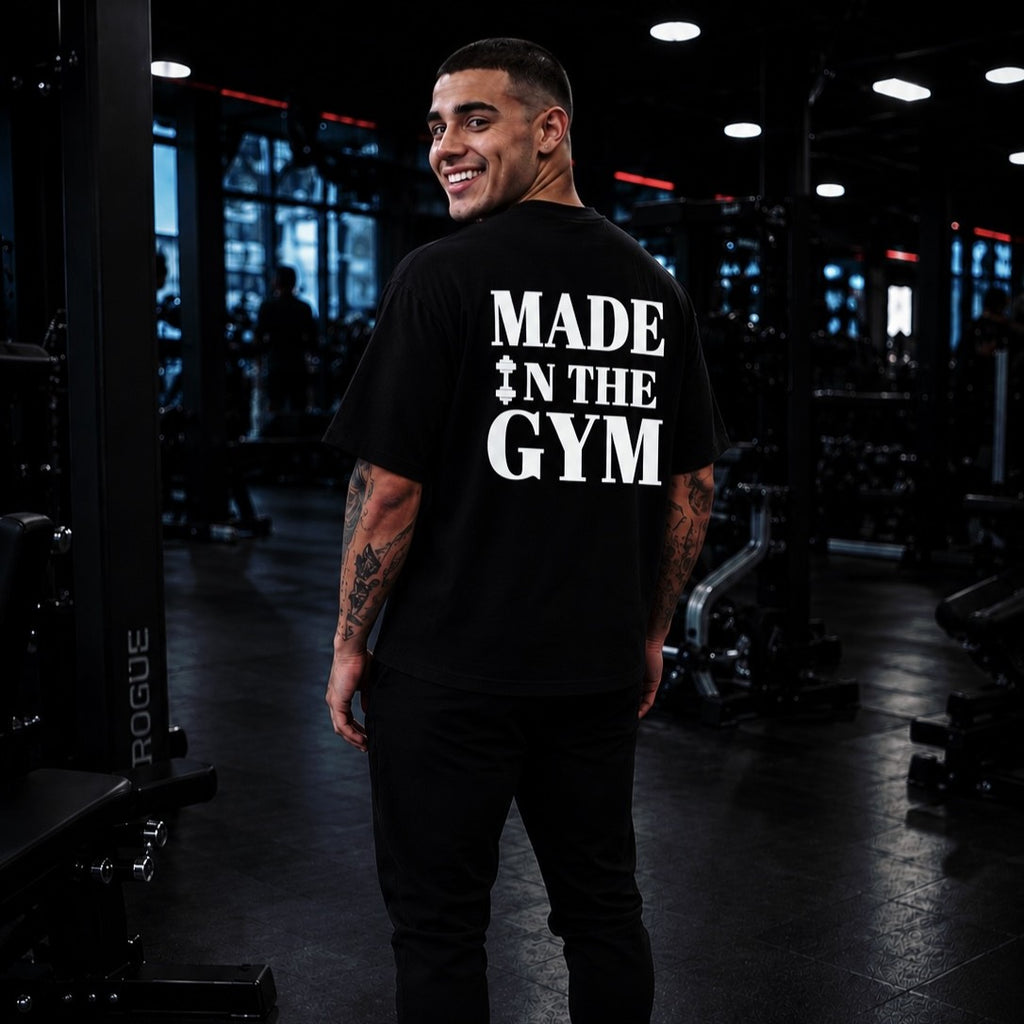 Tricou MADE IN THE GYM   Negru Oversized Barbati