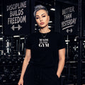 Tricou GYM BUILDT Negru Oversized Femei