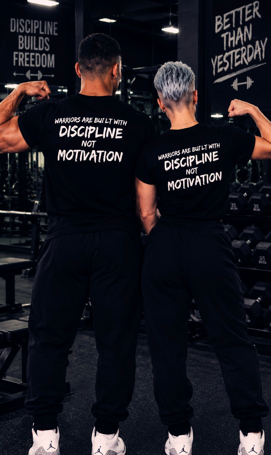 Tricouri GYM POWER - Negre Oversized Cupluri