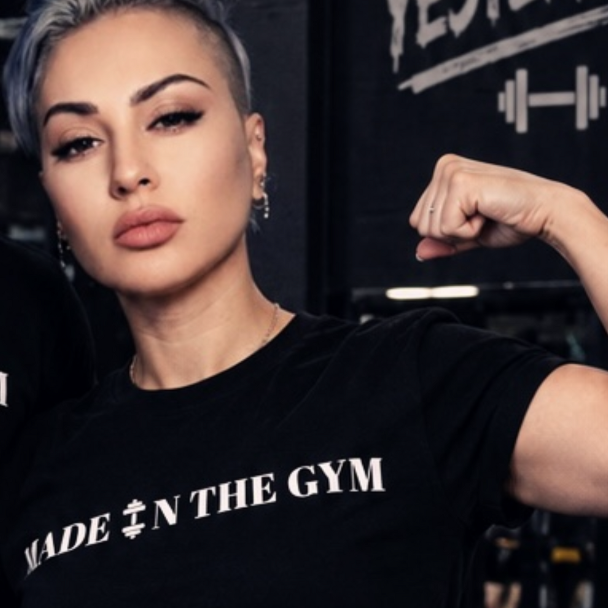 Tricou POWER GYM WARRIOR Negru Oversized Femei