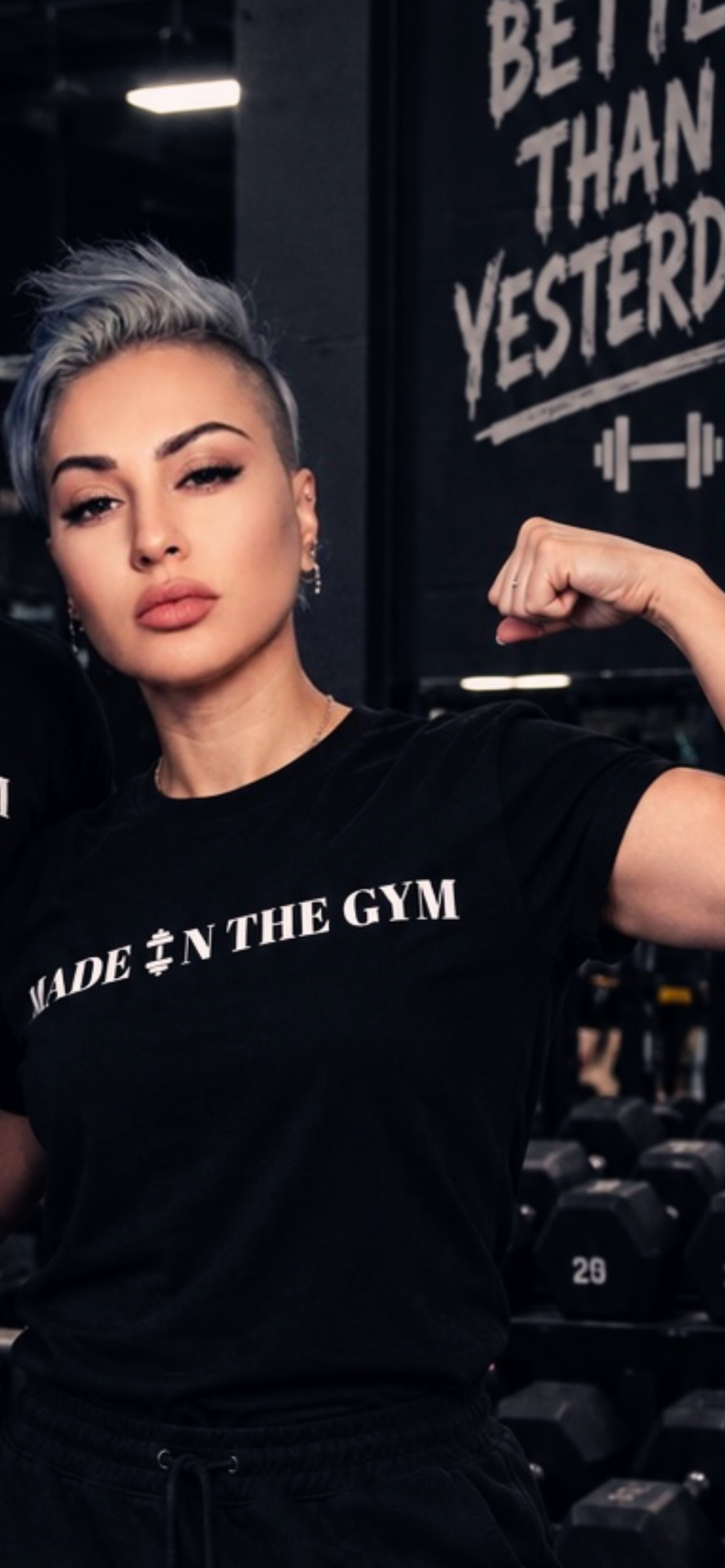 Tricou POWER GYM WARRIOR Negru Oversized Femei