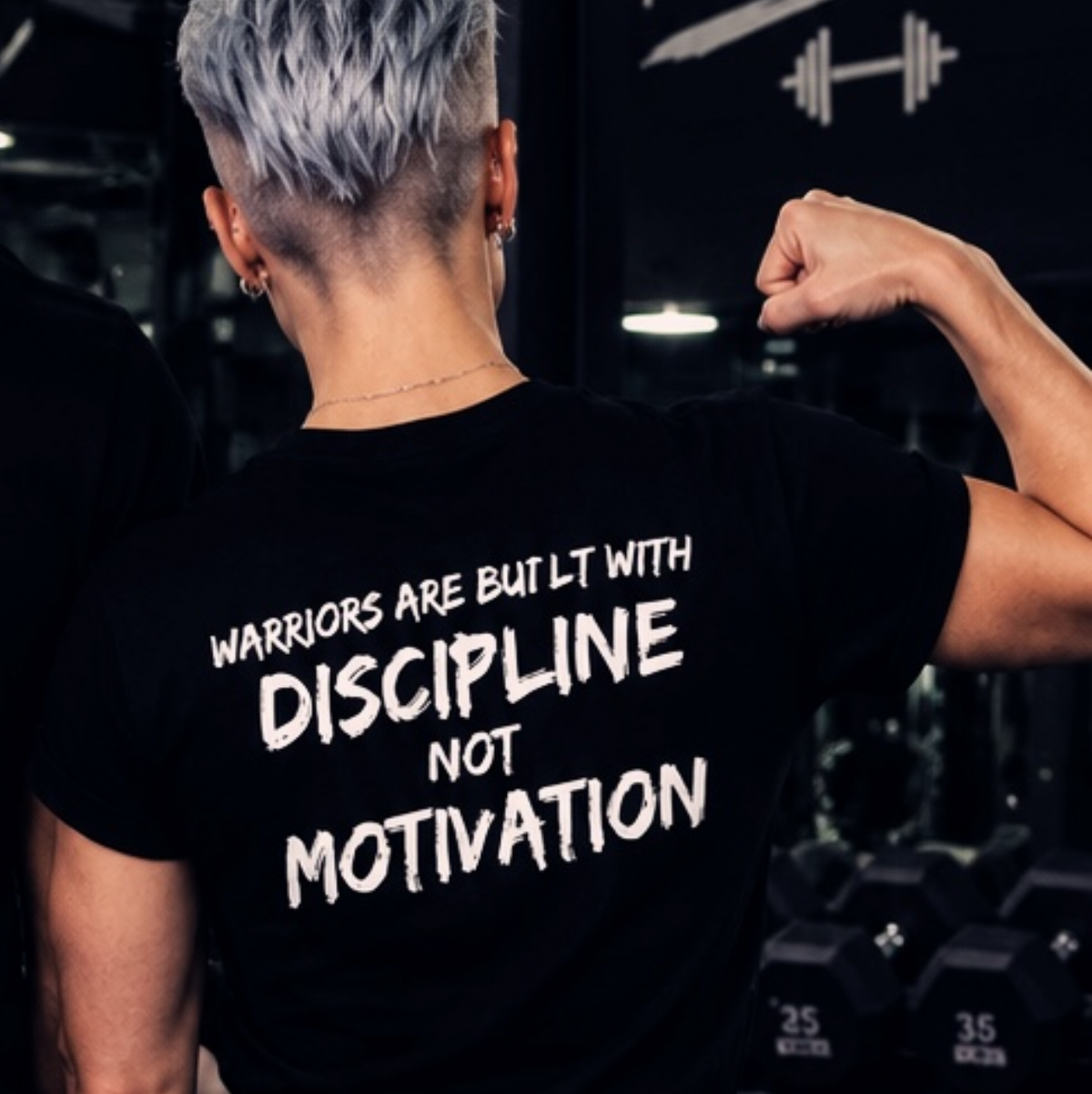 Tricou POWER GYM WARRIOR Negru Oversized Femei