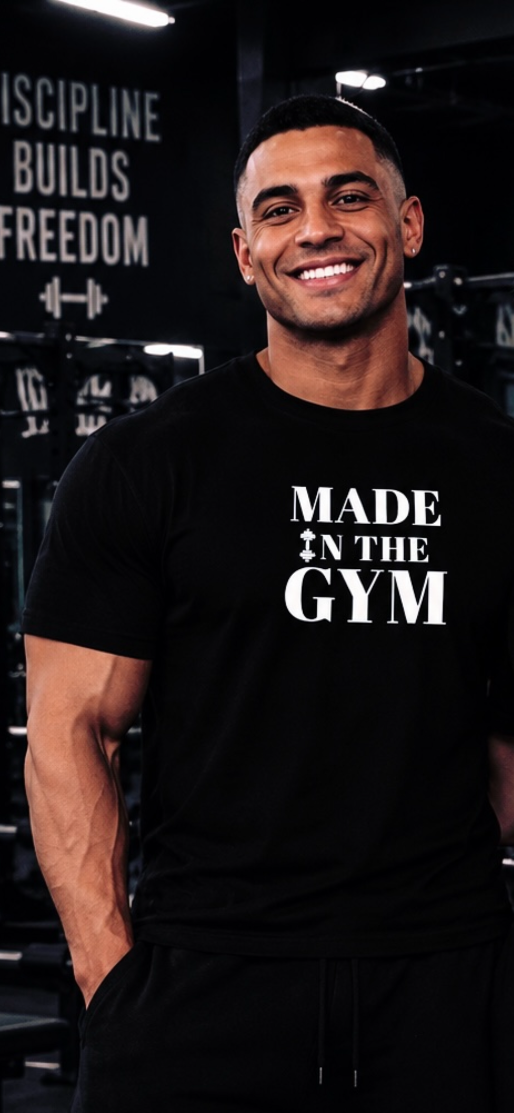 Tricou GYM BUILDT Negru Oversized Barbati