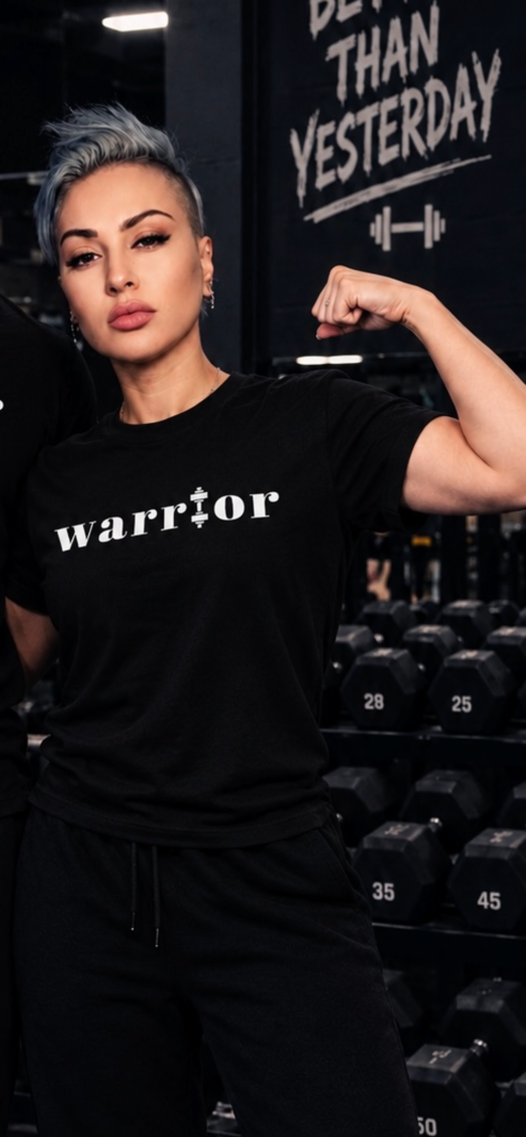 Tricouri GYM WARRIORS Negre Oversized Cupluri