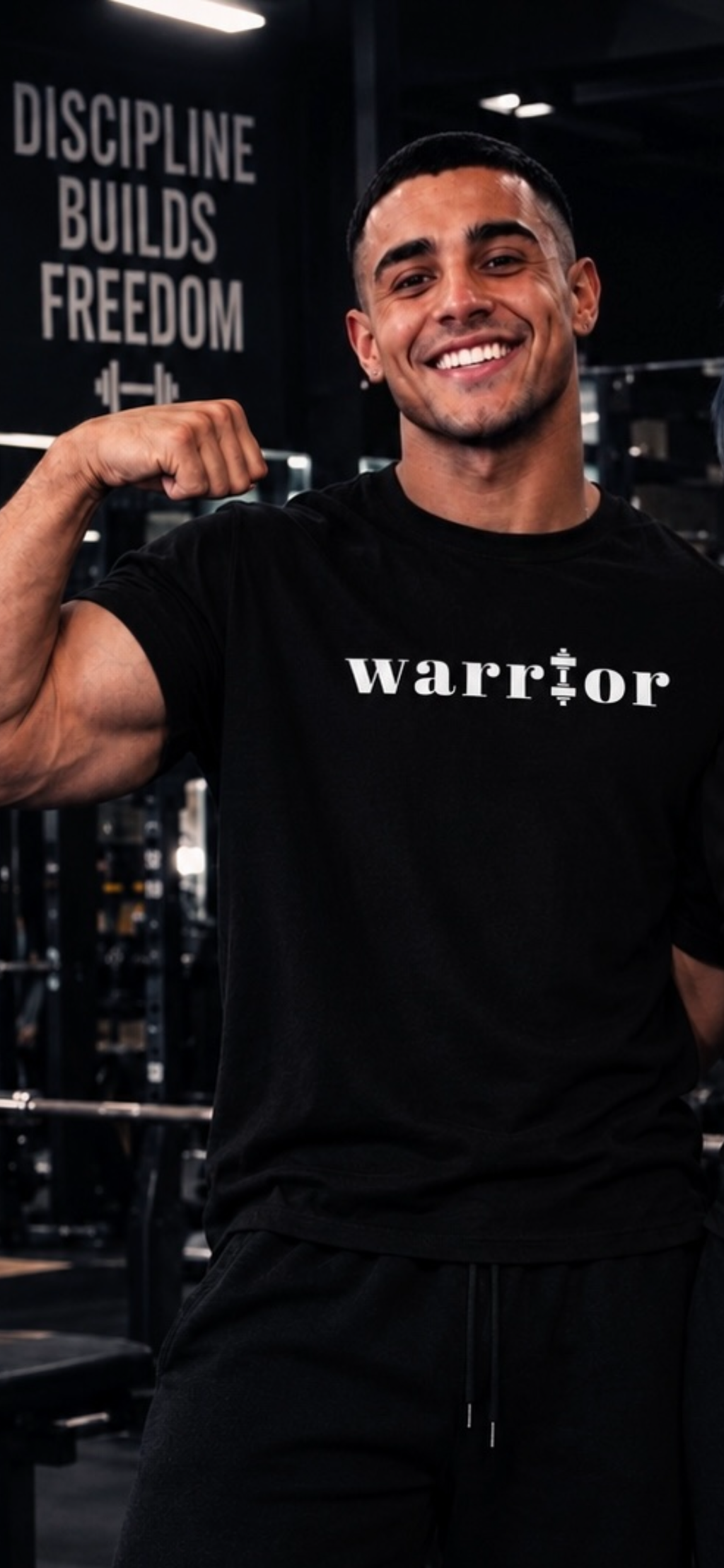 Tricou GYM WARRIOR Negru Oversized Barbati